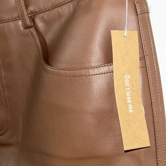 Kourt Tan Vegan Leather Pants(Size 2) - Picture 7 of 10
